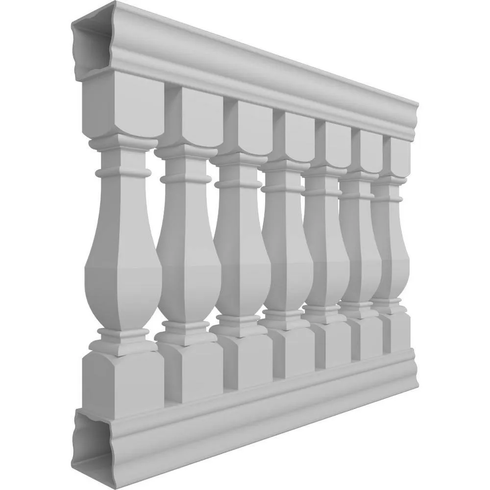 Ekena Millwork Fiberthane Arcadian Balustrade 48 in. L x 42 in. H Fiberglass Railing Kit, photo 3 of 6