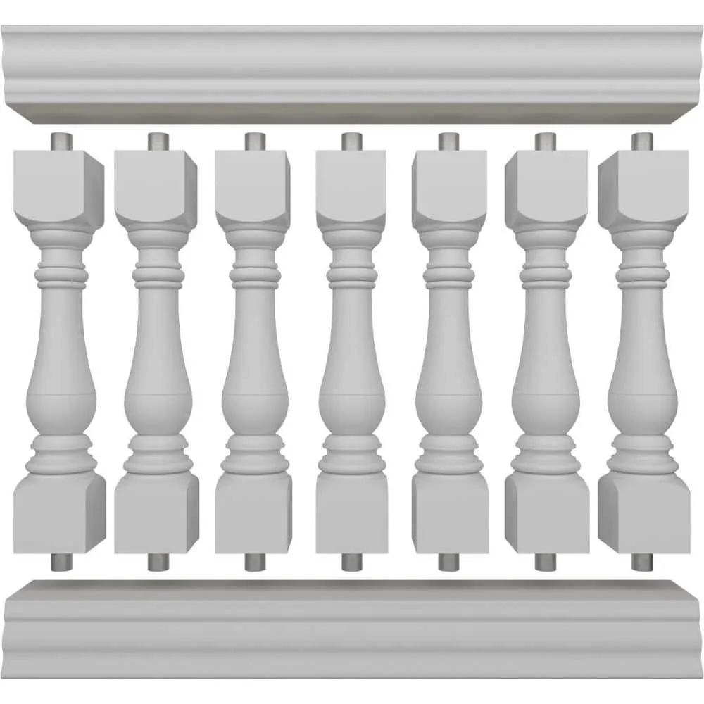 Ekena Millwork Fiberthane Bradford Balustrade 48 in. L x 42 in. H Fiberglass Railing Kit, photo 5 of 6
