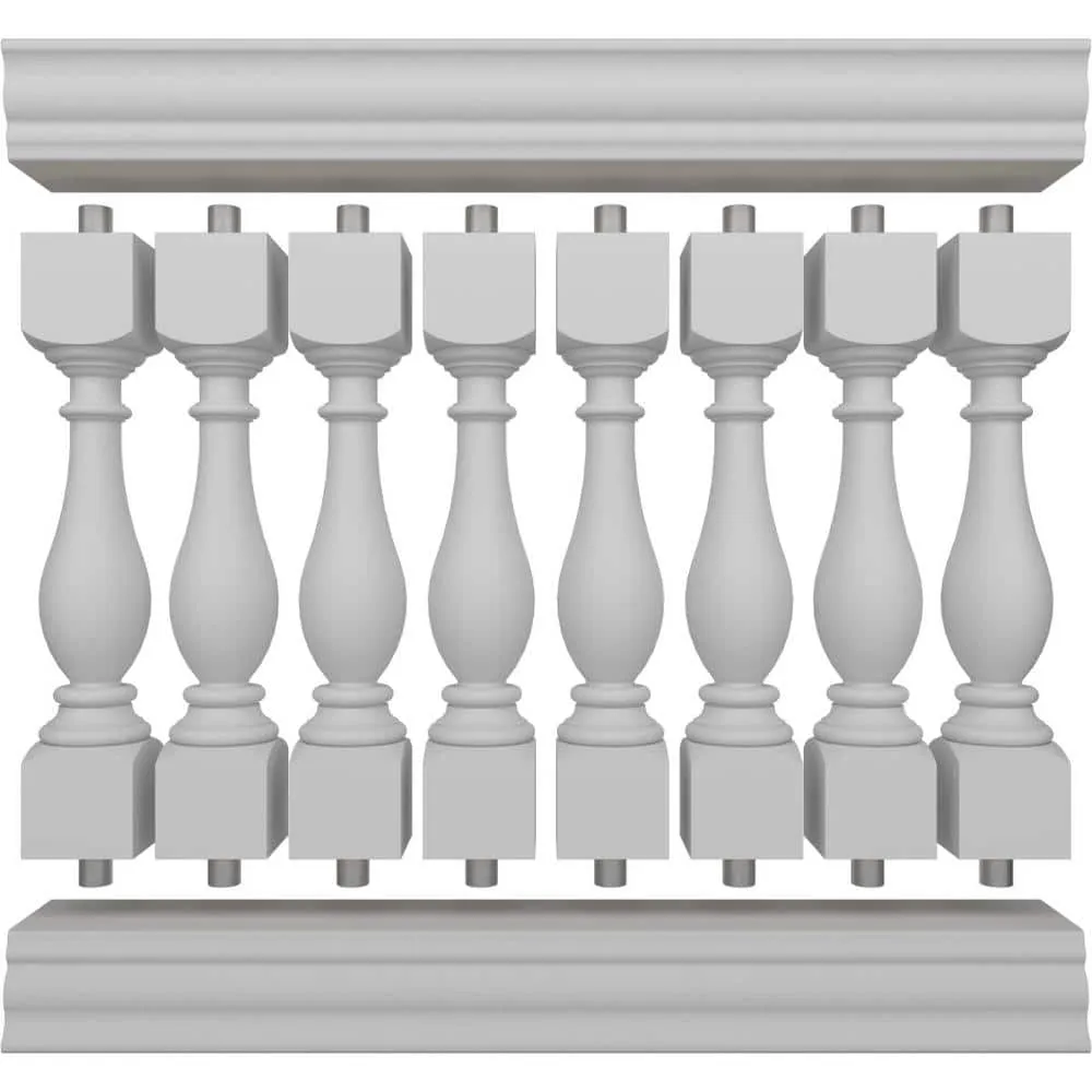 Ekena Millwork Fiberthane Legacy Balustrade 48 in. L x 42 in. H Fiberglass Railing Kit, photo 5 of 6
