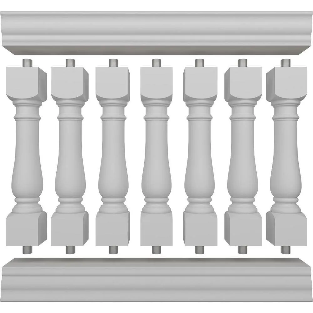 Ekena Millwork Fiberthane Oxford Balustrade 48 in. L x 42 in. H Fiberglass Railing Kit, photo 5 of 6