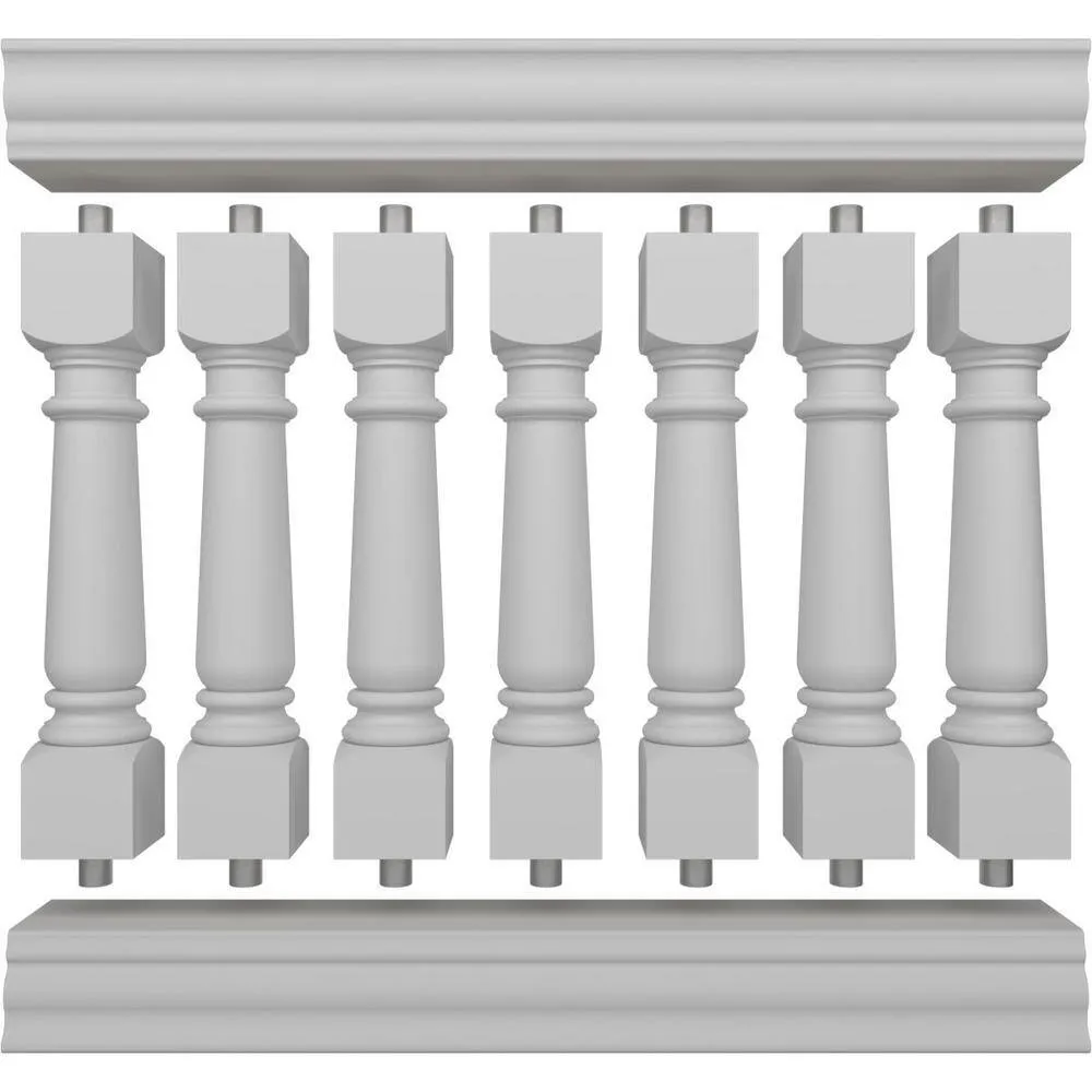 Ekena Millwork Fiberthane Wellington Balustrade 48 in. L x 42 in. H Fiberglass Railing Kit, photo 5 of 6