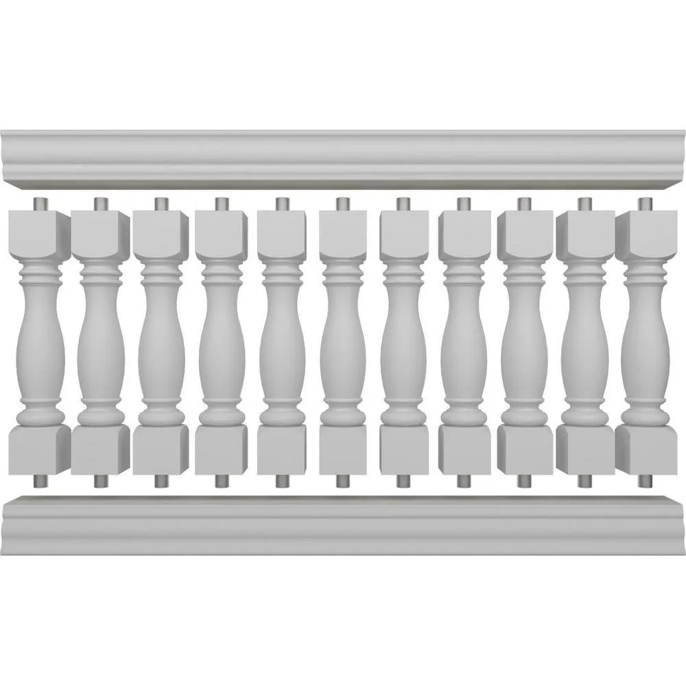 Ekena Millwork Fiberthane Embassy Balustrade 72 in. L x 42 in. H Fiberglass Railing Kit, photo 5 of 6