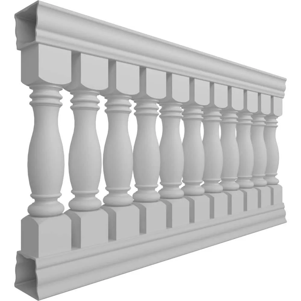 Ekena Millwork Fiberthane Embassy Balustrade 72 in. L x 42 in. H Fiberglass Railing Kit, photo 3 of 6