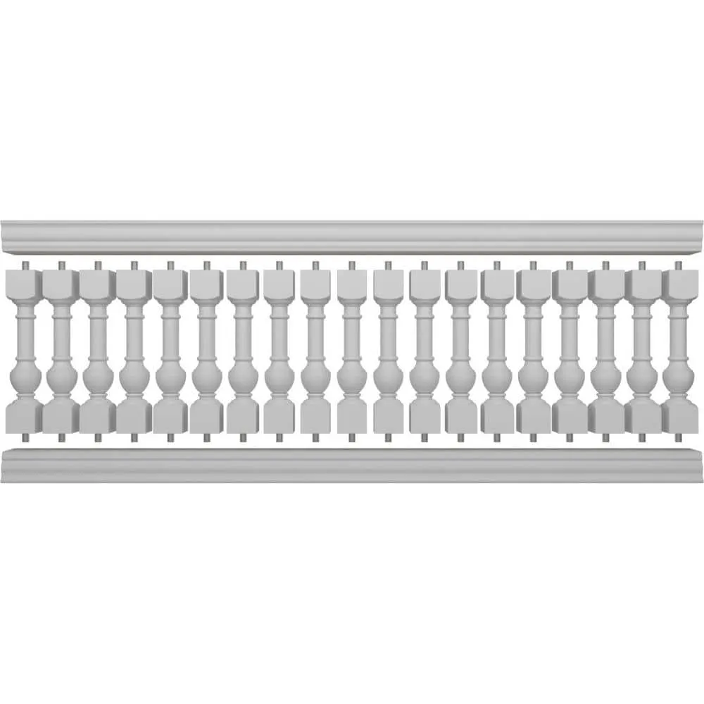 Ekena Millwork Fiberthane York Balustrade 120 in. L x 42 in. H Fiberglass Railing Kit, photo 5 of 6