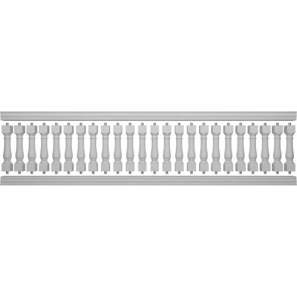 Ekena Millwork Fiberthane Oxford Balustrade 180 in. L x 42 in. H Fiberglass Railing Kit, photo 5 of 6