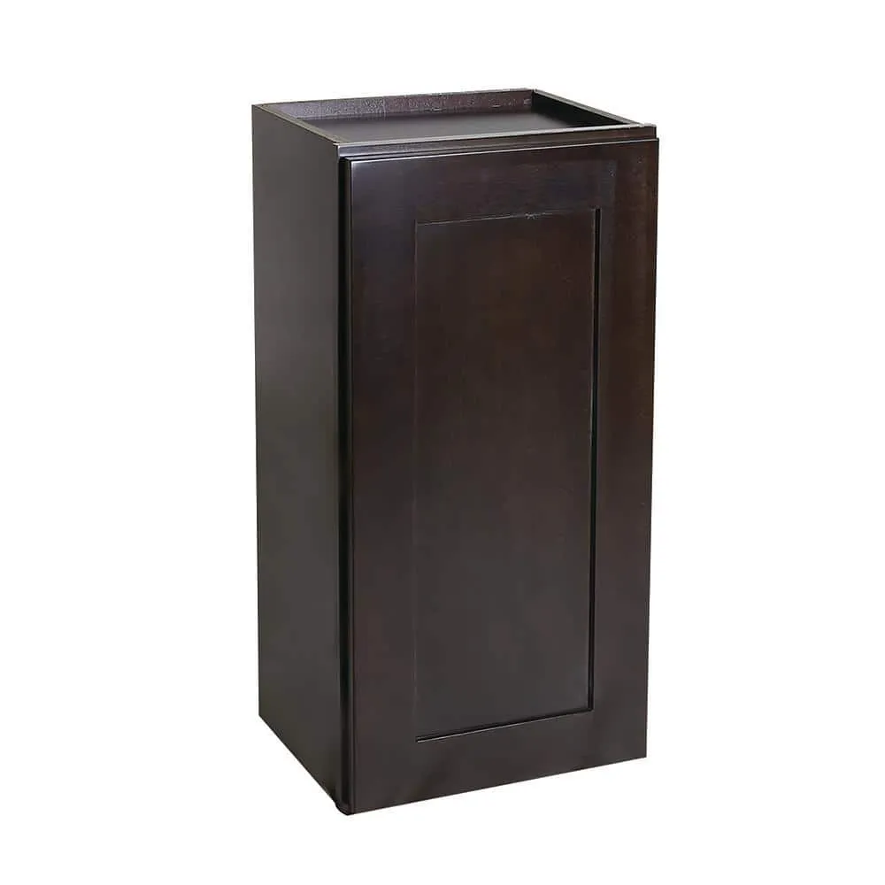 Design House Brookings Solid Wood Ready to Assemble Shaker 15 in. x 36 in. x 12 in. 1 Door Wall Kitchen Cabinet in Espresso, photo 6 of 15