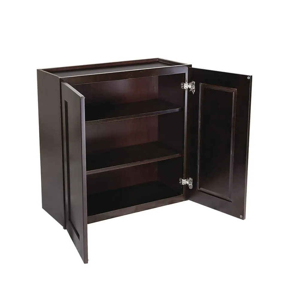 Design House Brookings Solid Wood Ready to Assemble Shaker 24 in. x 36 in. x 12 in. 2 Door Wall Kitchen Cabinet in Espresso, photo 9 of 15