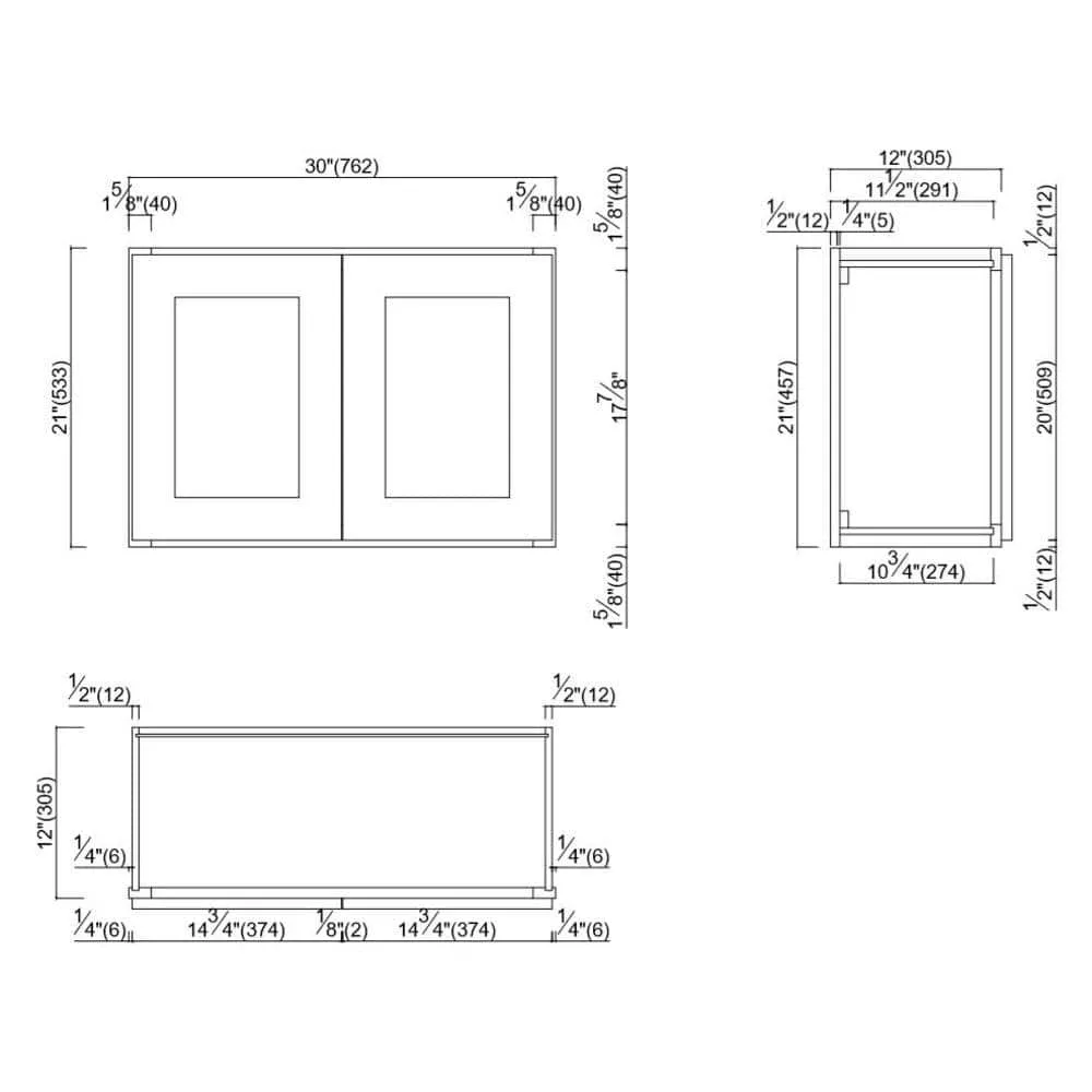 Design House Brookings Solid Wood Ready to Assemble Shaker 30 in. x 21 in. x 12 in. 2 Door Bridge Wall Kitchen Cabinet in Espresso, photo 8 of 15