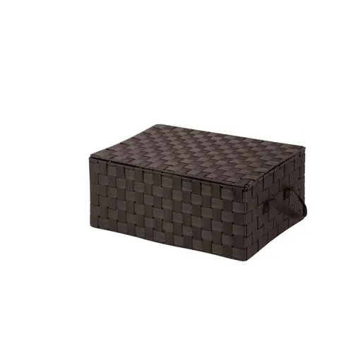 7 in high · 17 in wide · 12 in deep Brown Fabric Cube Storage Bin
