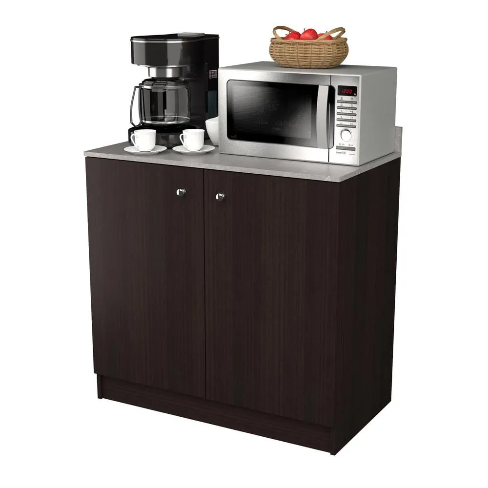 inval america LLC 36.02 in. W x 19.69 in. D x 34.06 in. H Espresso/Stone Finish Ready to Assemble Wood Breakroom Base Kitchen Cabinet, photo 6 of 9