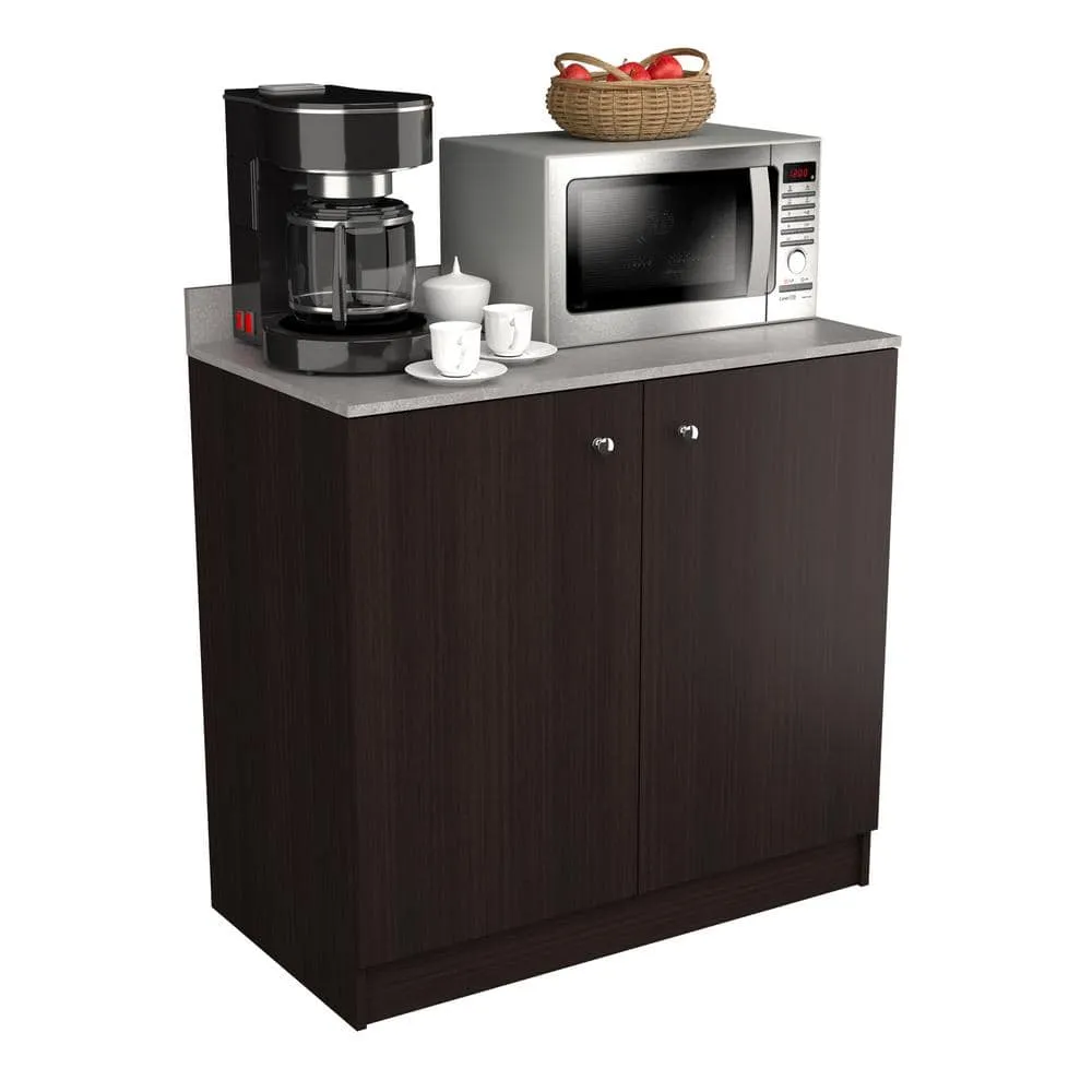 inval america LLC 36.02 in. W x 19.69 in. D x 34.06 in. H Espresso/Stone Finish Ready to Assemble Wood Breakroom Base Kitchen Cabinet, photo 7 of 9