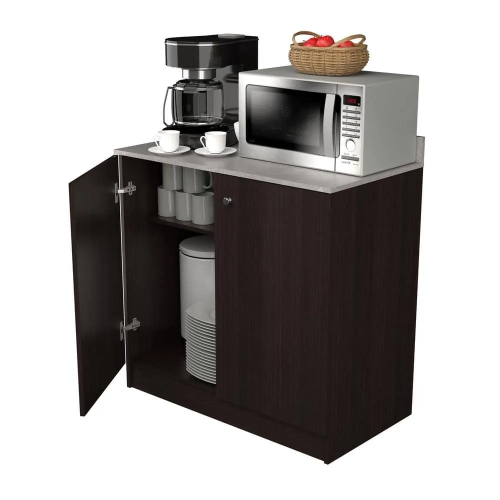 inval america LLC 36.02 in. W x 19.69 in. D x 34.06 in. H Espresso/Stone Finish Ready to Assemble Wood Breakroom Base Kitchen Cabinet, photo 9 of 9