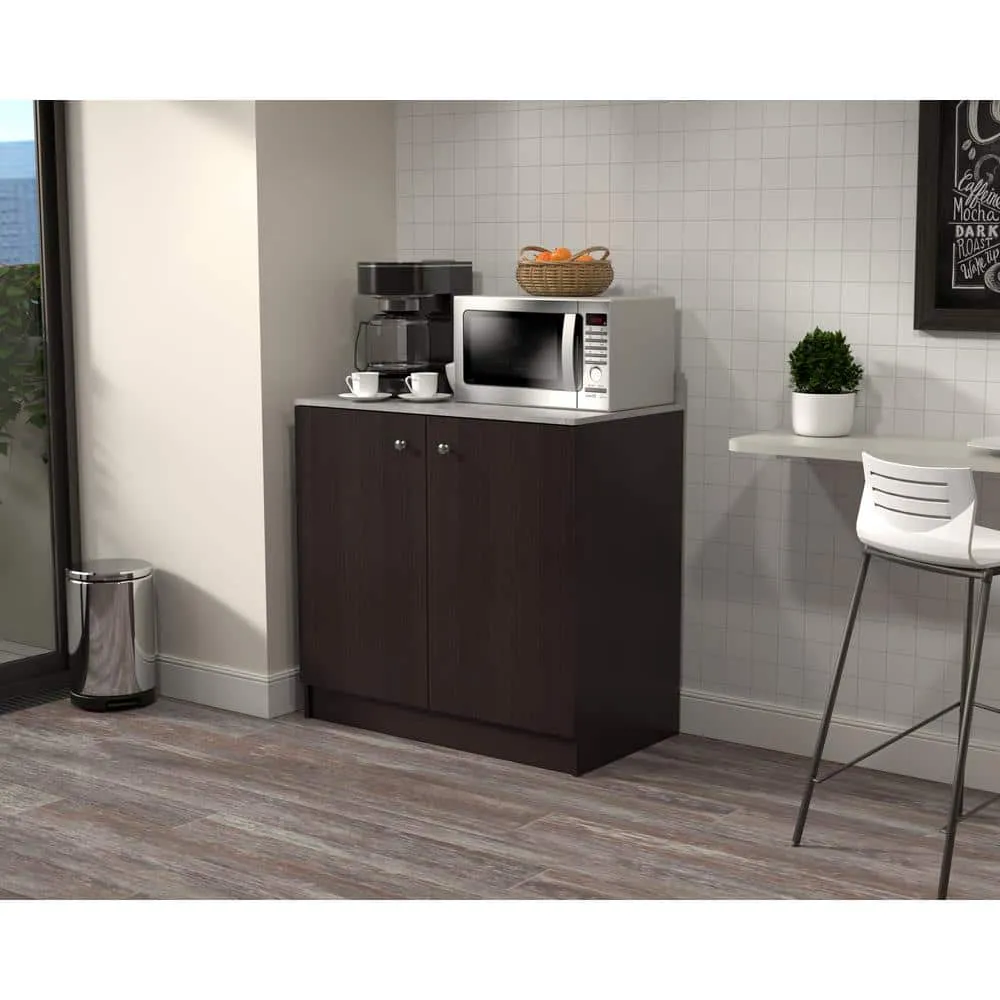 inval america LLC 36.02 in. W x 19.69 in. D x 34.06 in. H Espresso/Stone Finish Ready to Assemble Wood Breakroom Base Kitchen Cabinet, photo 8 of 9