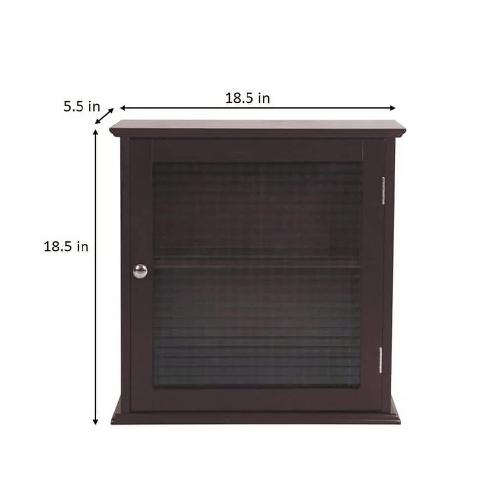 Teamson Home Chesterfield 18.5 in. W x 18.5 in. H x 5.5 D Removable Wooden Medicine Cabinet with Waffle Glass Door- Espresso, photo 5 of 8