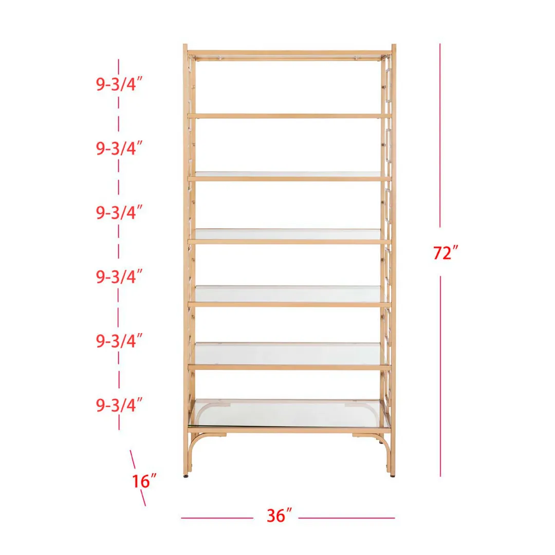 Safavieh Brooklyn Gold/Clear Metal Etagere, 7-Tier, 36 x 16 x 72 in., photo 6 of 6