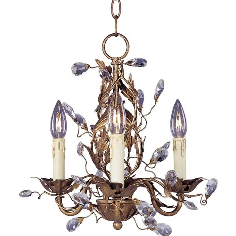 Elegante 3-Light Etruscan Gold Mini Chandelier
