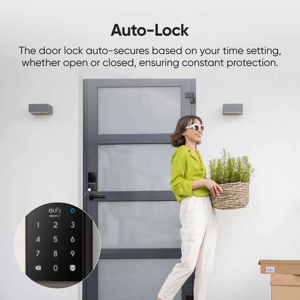 eufy Security C210 Black Smart Lock Wi-Fi with 5-in-1 Ways to Unlock by Mobile App, Keypad, Key, Apple Watch and Smart Assistants, photo 9 of 12