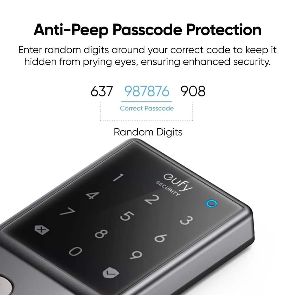 eufy Security C210 Black Smart Lock Wi-Fi with 5-in-1 Ways to Unlock by Mobile App, Keypad, Key, Apple Watch and Smart Assistants, photo 10 of 12