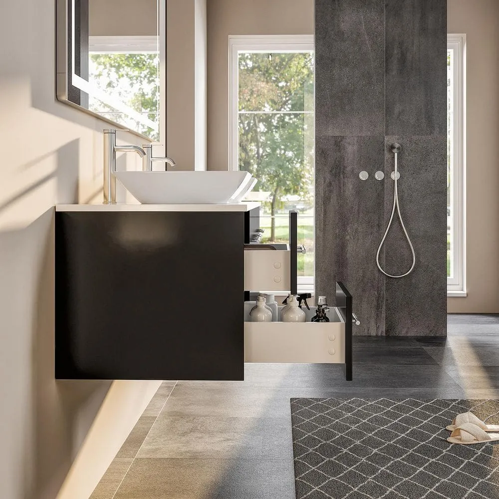 Eviva Totti Wave 60 in. W x 16 in. D x 22 in. H Floating Double Bathroom Vanity in Espresso with White Glassos Top and White Vessel Sinks, photo 7 of 8