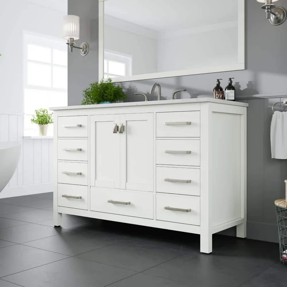 Eviva Aberdeen 42 in. W x 22 in. D x 34 in. H Single Bath Vanity in Espresso with White Carrara Marble Top and White Sink, photo 2 of 8