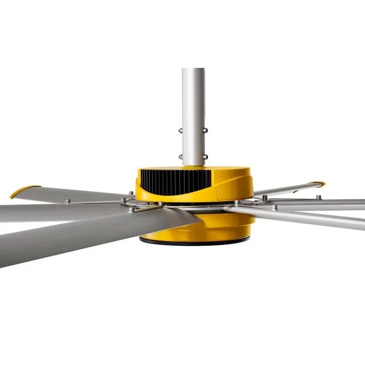 Big Ass Fans 2025 7 ft. Indoor Yellow and Silver Aluminum Shop Ceiling Fan with Wall Control, photo 4 of 8