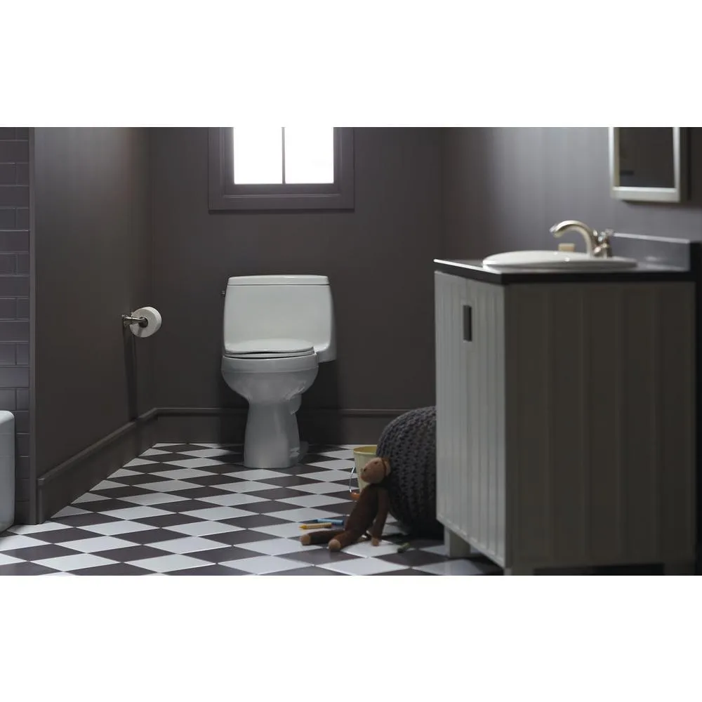 Santa Rosa Comfort Height 1-Piece 1.28 GPF Single Flush Compact Elongated Toilet with AquaPiston Flush in White, photo 15 of 21