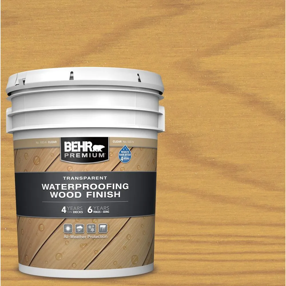 BEHR PREMIUM 1 qt. Clear Transparent Waterproofing Exterior Wood Finish, photo 8 of 11