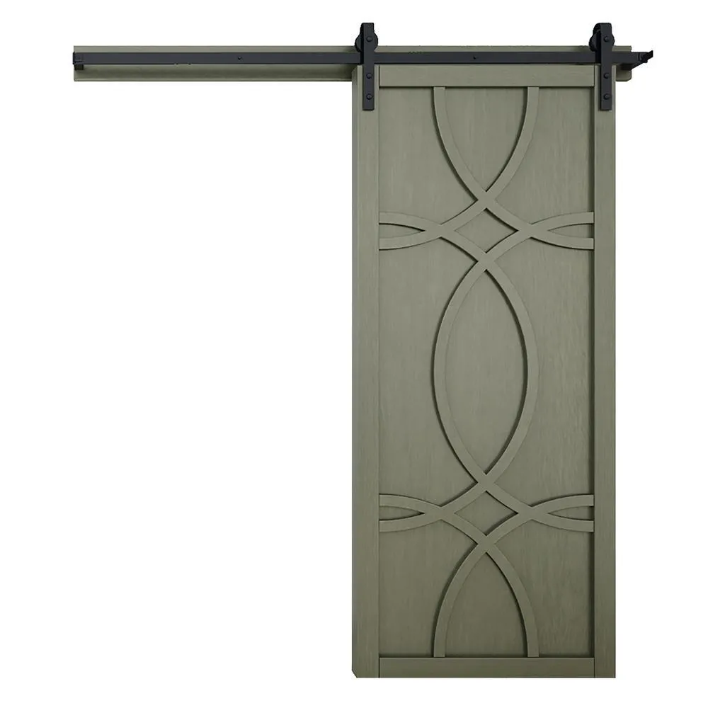 VeryCustom 42 in. x 84 in. Hollywood Bright White Wood Sliding Barn Door with Hardware Kit, photo 13 of 28