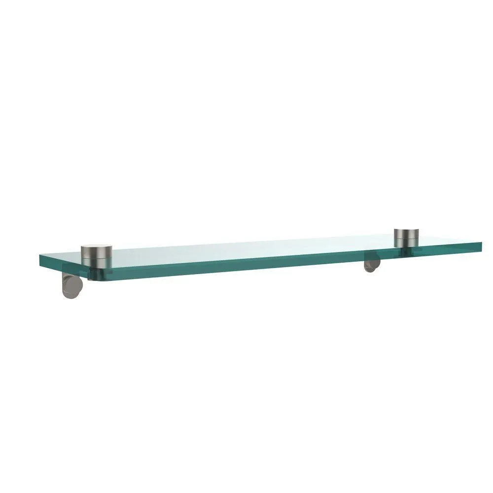 Allied Brass 16 in. L x 2 in. H x 5 in. W Clear Glass Vanity Bathroom Shelf in Satin Brass, photo 4 of 14