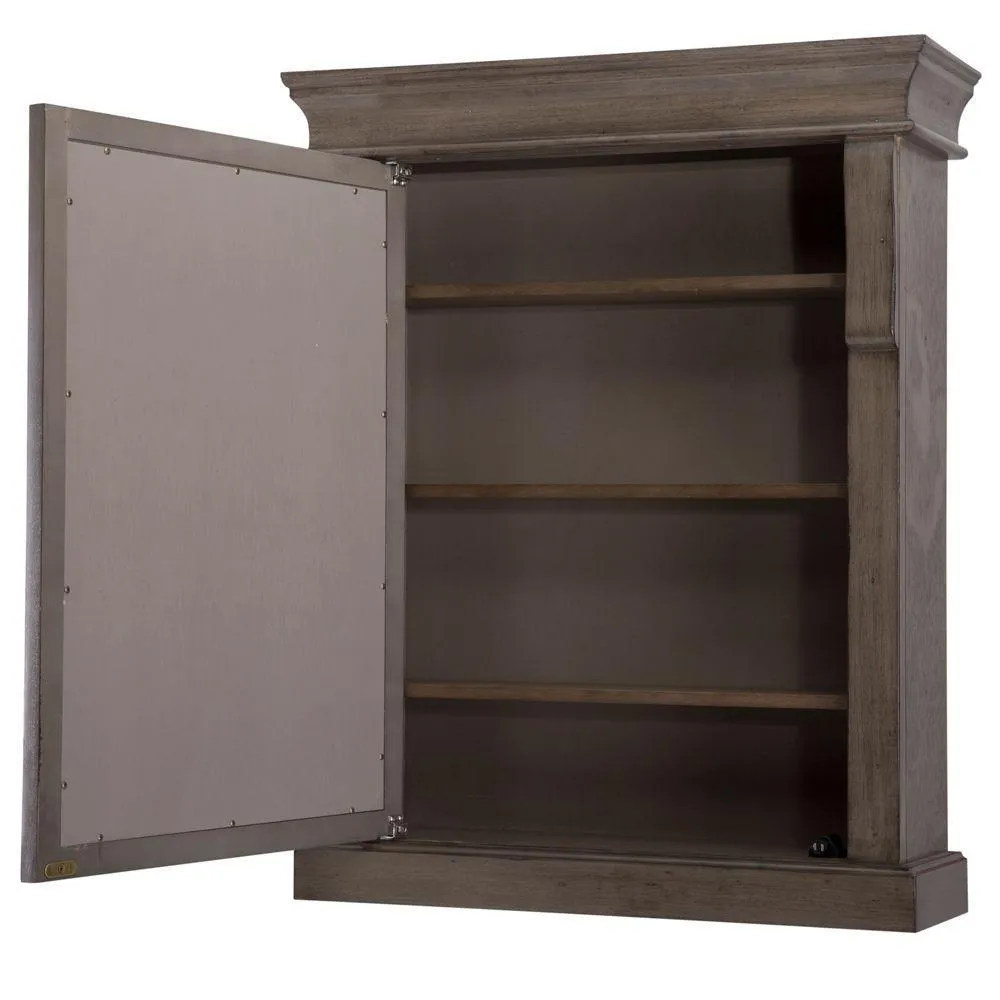 Naples 25 in. W x 31 in. H x 8 in. D Framed Surface-Mount Bathroom Medicine Cabinet in Distressed Grey, photo 4 of 10