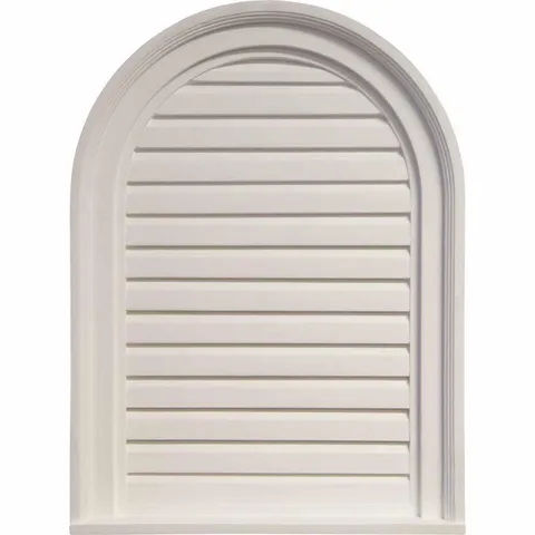 18 × 24 in Round Top Primed Polyurethane Paintable Gable Louver Vent