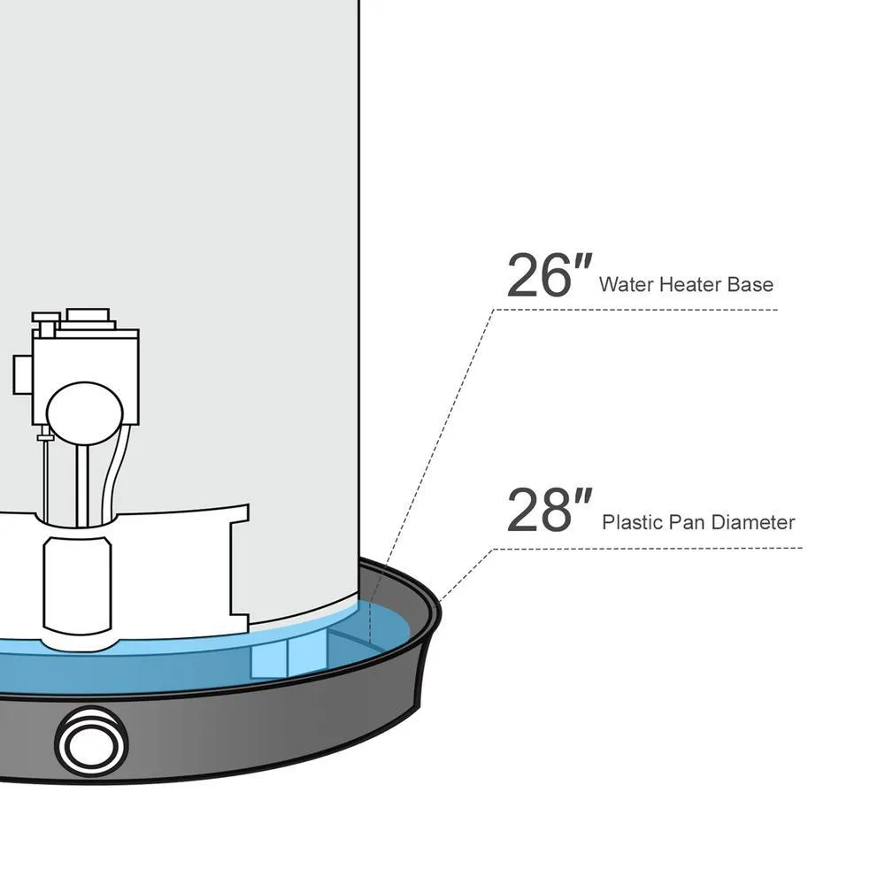 The Plumber's Choice 28 in. Plastic Water Heater Drain Pan, photo 4 of 6