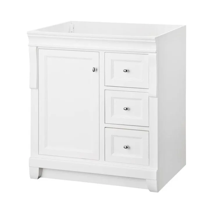Naples 30 in. W Bath Vanity Cabinet Only in Distressed Grey with Right Hand Drawers, photo 36 of 44