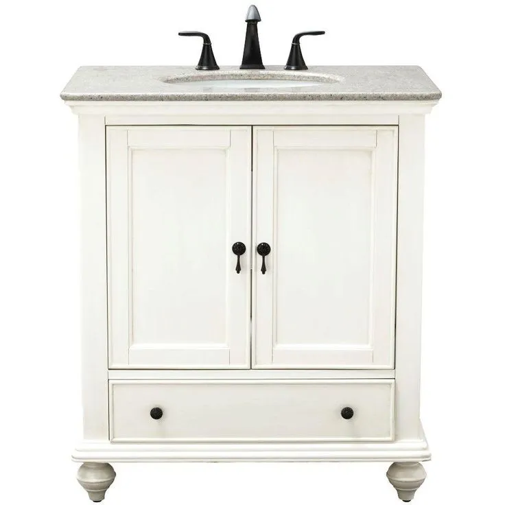 Newport 25 in. W x 21-1/2 in. D Bath Vanity in Pewter with Granite Vanity Top in Grey, photo 7 of 13
