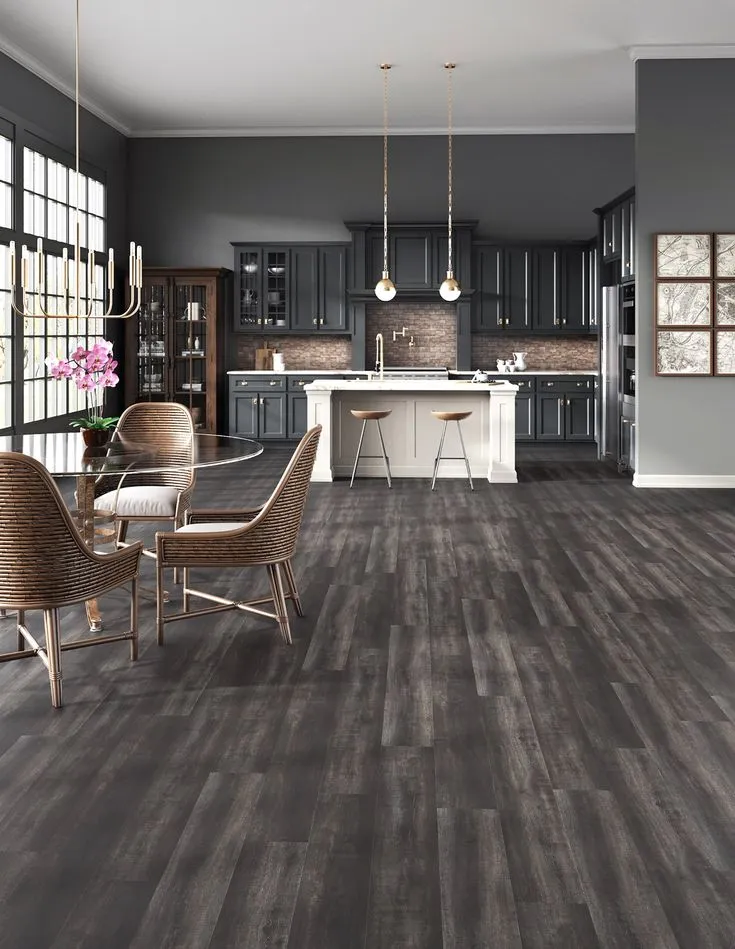 Style Selections Forged Oak 12-mil x 7-in W x 48-in L Waterproof Interlocking Luxury Vinyl Plank Flooring, photo 8 of 8