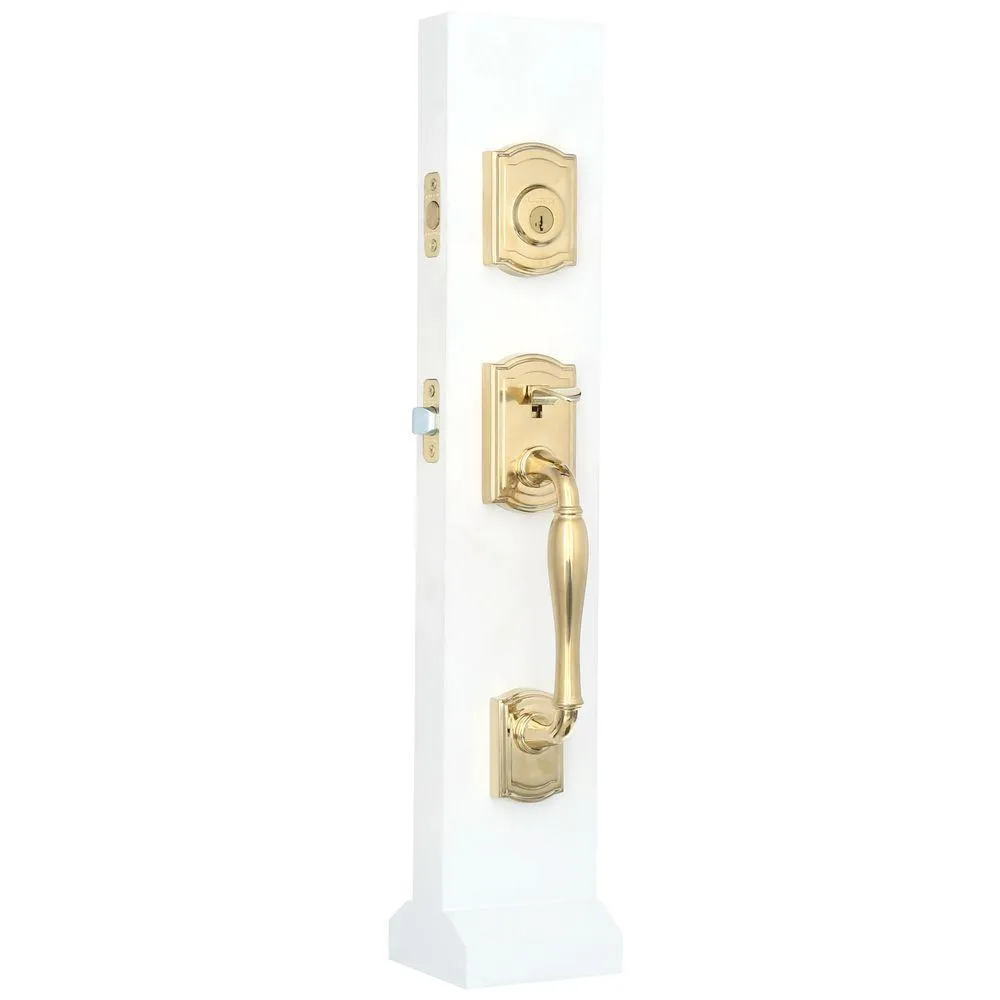 Prestige Wesley Single Cylinder Lifetime Polished Brass Door Handleset with Alcott Door Knob Featuring SmartKey Security, photo 5 of 13