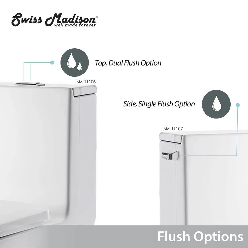 Concorde 1-Piece 0.8/1.28 GPF Dual Flush Square Elongated Toilet in White, photo 12 of 15