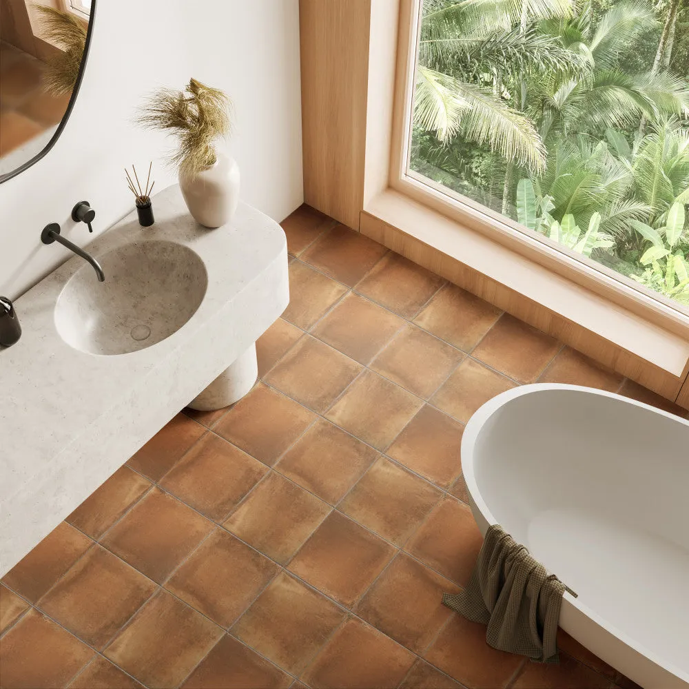 Merola Tile Rustic Cotto 13 in. x 13 in. Porcelain Floor and Wall Tile, photo 6 of 8