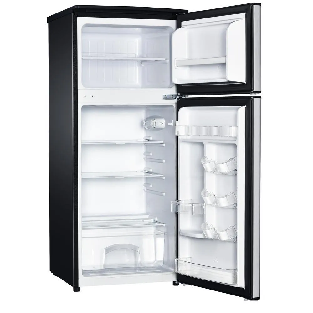 4.5 cu. ft. 2 Door Mini Fridge in Stainless Look with Freezer, photo 5 of 13