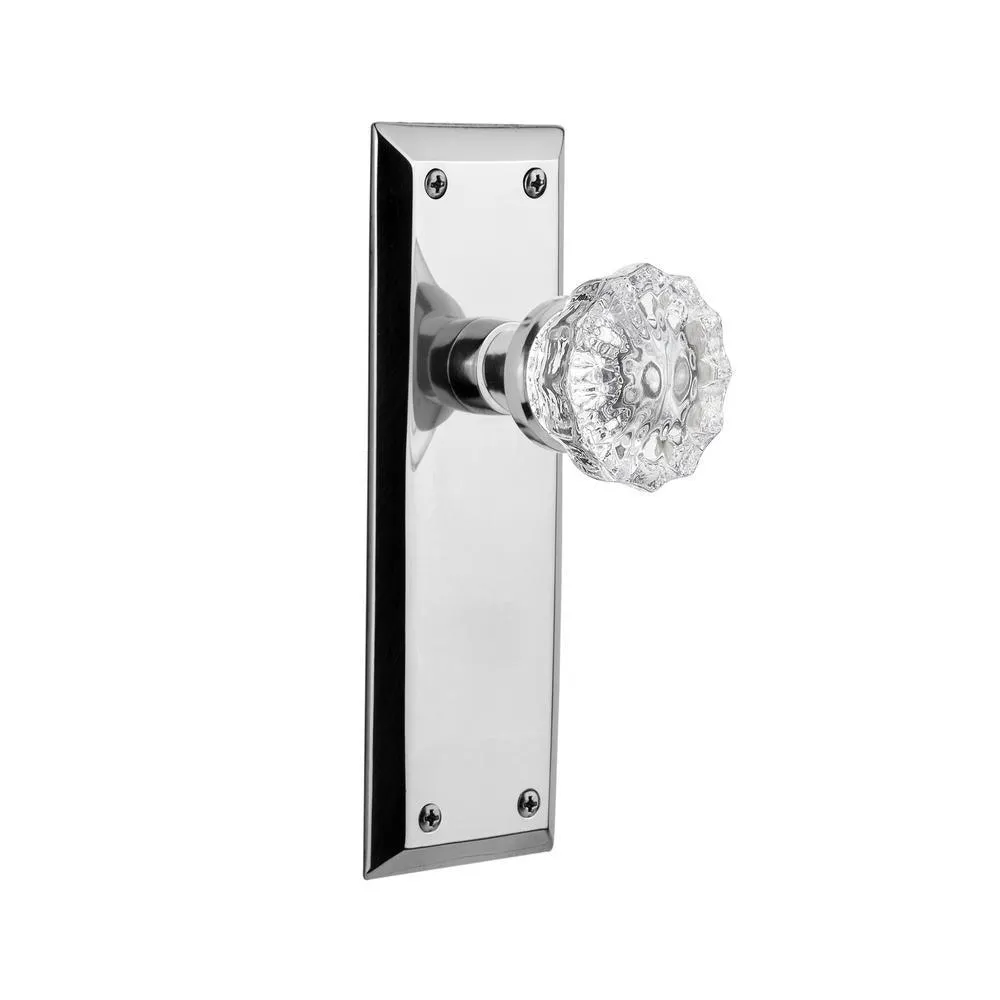 New York Plate 2-3/8 in. Backset Oil-Rubbed Bronze Privacy Bed/Bath Crystal Glass Door Knob, photo 17 of 17
