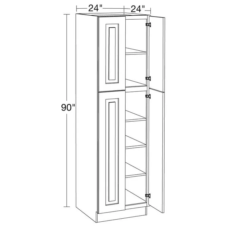Home Decorators Collection Grayson 24 in. W x 24 in. D x 90 in. H Assembled Plywood Pantry Kitchen Cabinet in Mythic Blue with Soft Close, photo 5 of 5