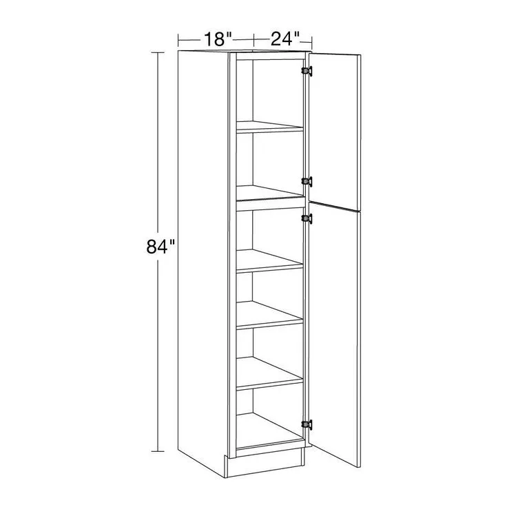 Home Decorators Collection Washington 18 in. W x 24 in. D x 84 in. H Assembled Plywood Pantry Kitchen Cabinet in Valiant Onyx with Soft Close RH, photo 3 of 5