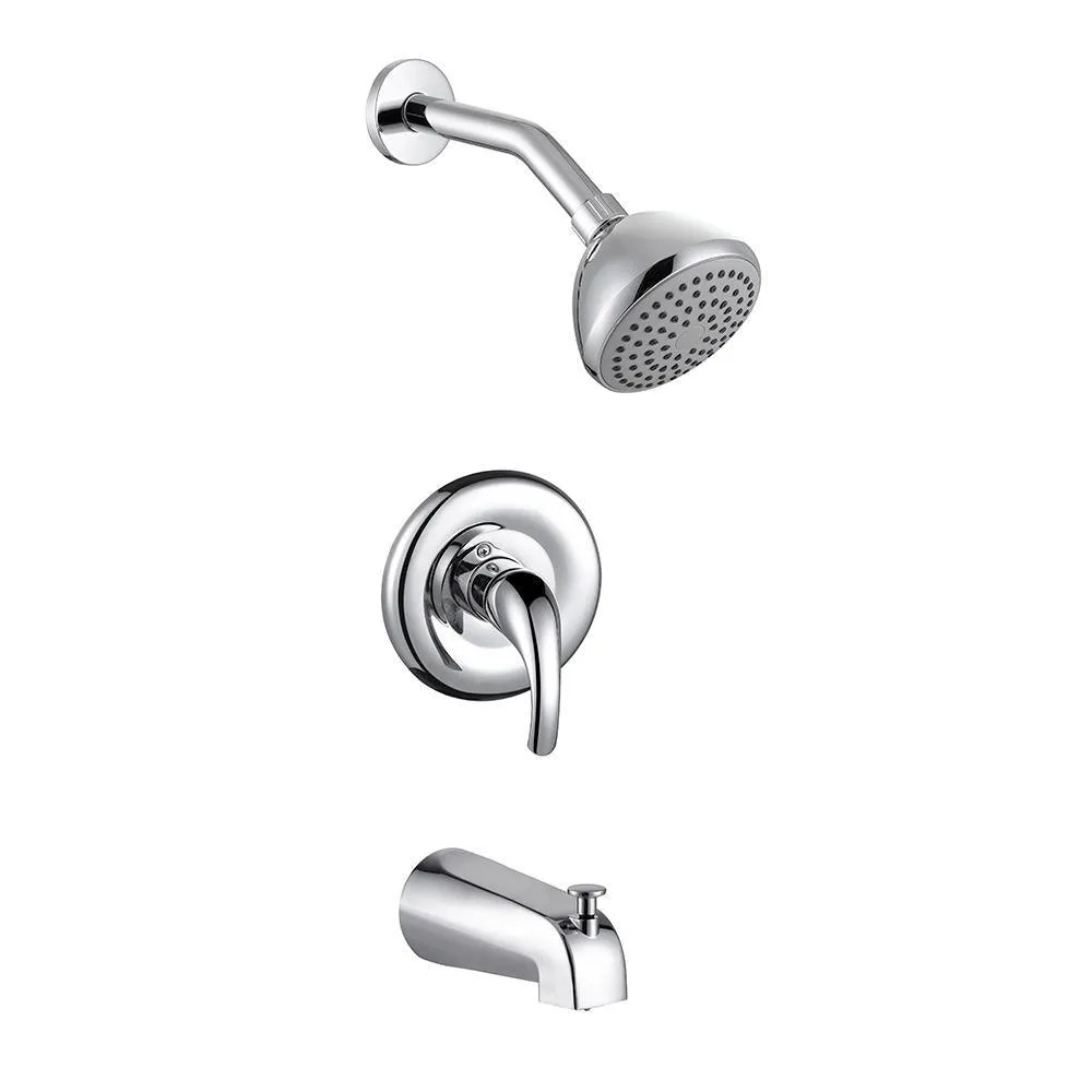6-7/8 in. Brass 1-Spray Patterns Wall Mount Shower Head in Brushed Nickel, photo 4 of 4