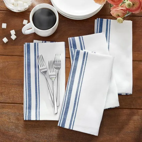 Farmhouse Living Homestead Stripe 20 × 20 in Blue/White Napkins