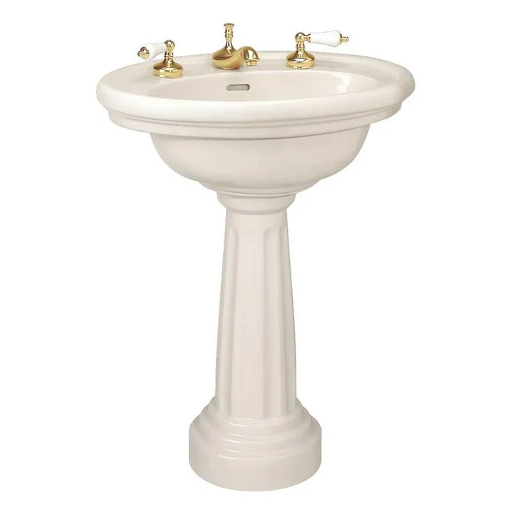 RENOVATORS SUPPLY MANUFACTURING Philadelphia 26 in. Pedestal Sink with Oval-Shaped Vessel China Gloss in Biscuit, photo 2 of 11