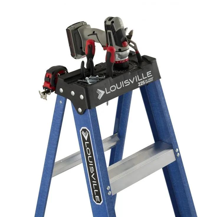 Louisville Ladder 7' Fiberglass Step Ladder, 225-lb Capacity, W-3217-07, photo 8 of 8