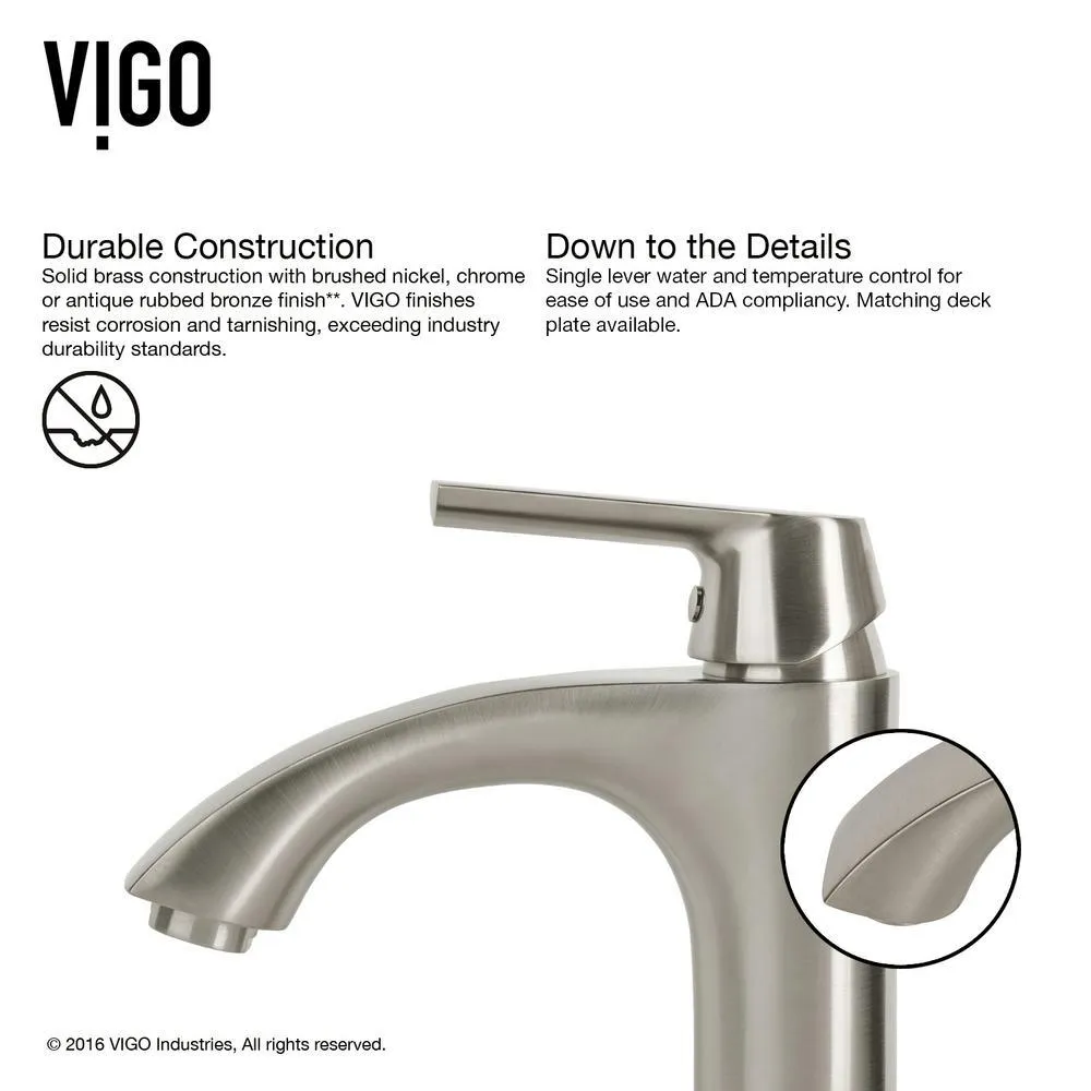 VIGO Marigold White Matte Stone Vessel Bathroom Sink and Linus Bathroom Vessel Faucet in Brushed Nickel, photo 12 of 16