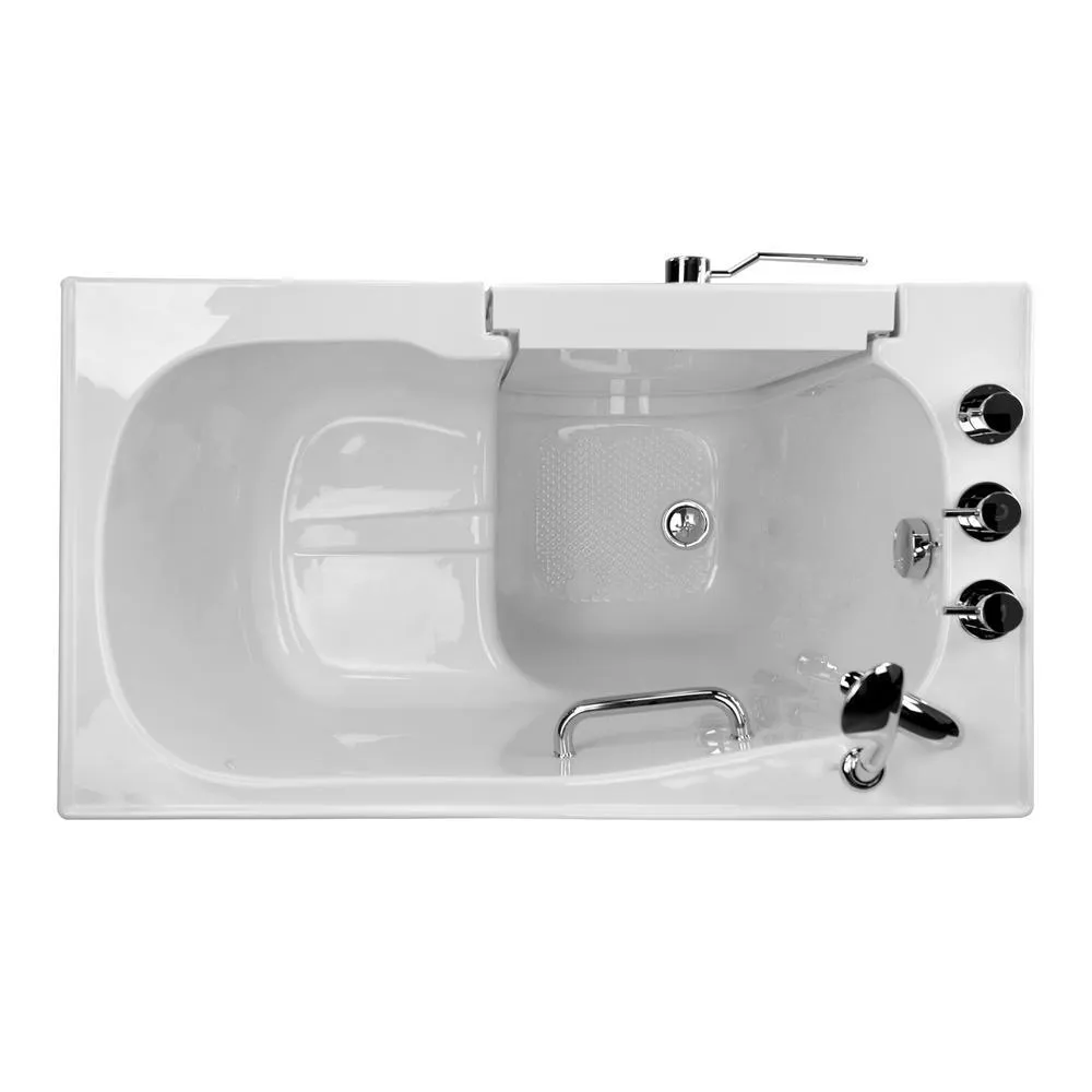 Ella Mobile 45 in. Walk-In Soaking Bathtub, White, Left Outward-Swing Door, Heated Seat, Faucet, LHS 2 in. Dual Drain, photo 5 of 5