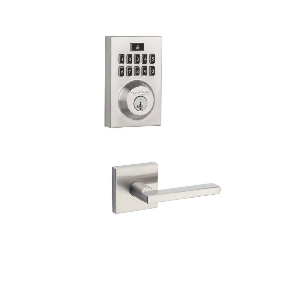 Kwikset SmartCode 913 Contemporary Venetian Bronze Single Cylinder Electronic Deadbolt with Halifax Hall/Closet Lever, photo 6 of 7