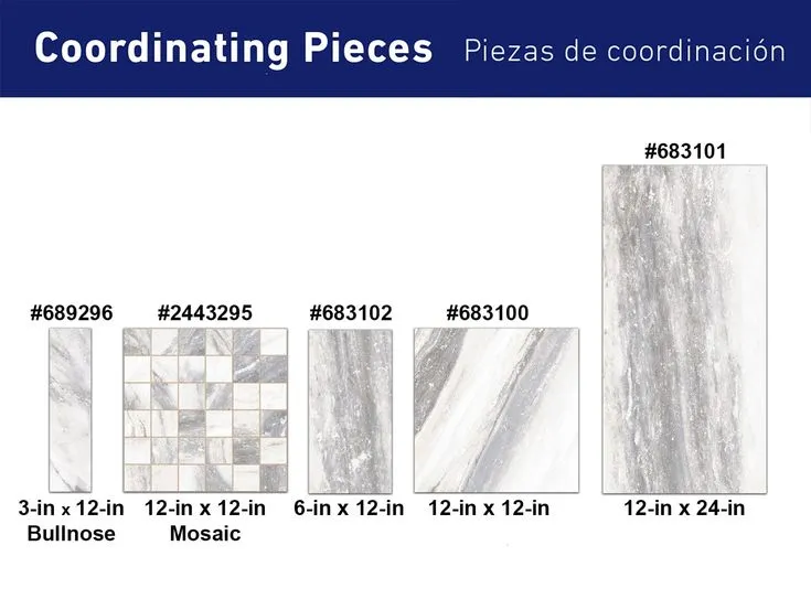 Style Selections Sovereign Stone Pearl 12-in x 24-in Glazed Porcelain Marble Stone Look Floor Tile, photo 2 of 8